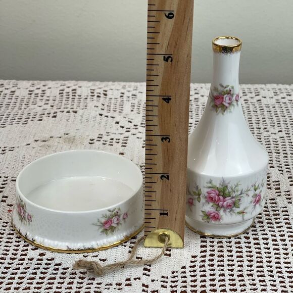Vintage PARAGON Victoriana Rose small vase and small dish || ENGLAND - Picture 3 of 12
